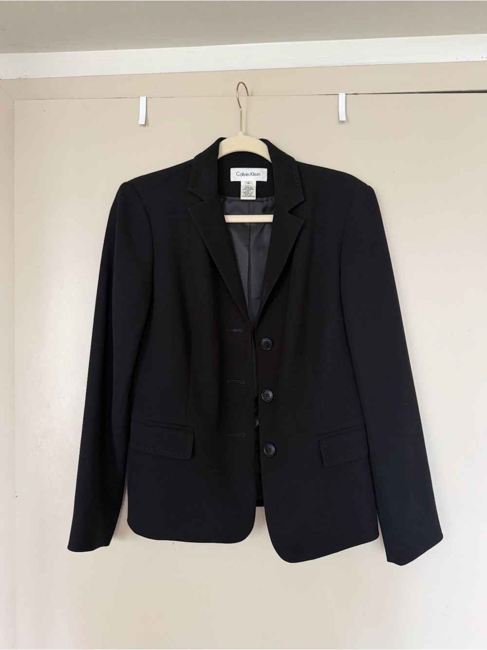 Calvin Klein Women’s Black Single-Breasted Sport Coat Blazer Suit Jacket